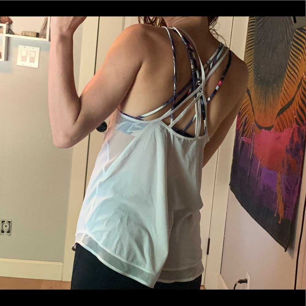 white lululemon exercise tank top